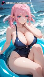 1girls 2025 afloat ai_assisted ai_generated anime artist_name astaroth_(sin_nanatsu_no_taizai) bangs beach big_breasts big_chest blue_swimsuit blush boat breast breasts bust busty caustics chest cleavage day explicit eyebrows_visible_through_hair female hi_res high_quality high_resolution highres horizon in_water large_breasts long_hair looking_at_viewer multicolored_hair ocean one-piece_swimsuit outdoors partially_submerged patreon patreon_username pier pink_hair pointy_ears pool pool_ladder poolside red_eyes river shallow_water shore sin_nanatsu_no_taizai skypassion smile soaking_feet solo stable_diffusion swimsuit thighs twintails water watermark waves wet