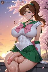 abs ai_generated balls big_ass big_balls big_breasts big_butt big_penis bishoujo_senshi_sailor_moon breasts covered_abs flouzai futanari intersex makoto_kino penis sailor_jupiter veiny_penis