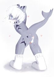 absurd_res bodily_fluids changed_(video_game) cum cum_drip cum_in_ass cum_inside cum_on_penis dripping f2cc fish flaccid genital_fluids genitals half-erect hi_res humanoid kemono male marine penis requiem_shark shark solo tiger_shark