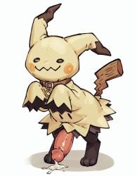 absurd_res anthro bodily_fluids cum generation_7_pokemon genital_fluids hi_res male male/male mimikyu nintendo pokemon pokemon_(species) solo stbunny