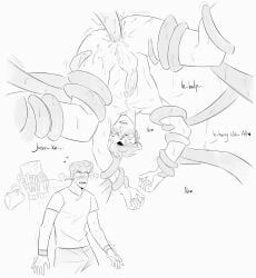 2boys diamond_is_unbreakable erection erection_under_clothes gay jojo's_bizarre_adventure jojoxim josuke_higashikata nopormix nude nude_male penis rohan_kishibe tentacle tentacle_on_male tentacles_around_legs yaoi zoophilia