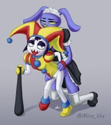 evil_pomni_(the_amazing_digital_circus) female fucking furry_with_non-furry jax_(the_amazing_digital_circus) jester jester_girl maid male mira_vix rabbit the_amazing_digital_circus