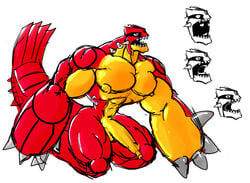 dragmon groudon male male_only muscles nintendo nipples penis pokemon solo suit transformation video_games