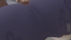 3d animated ass ass_focus ass_shake blue_shorts breasts brown_hair cape female from_behind from_below genshin_impact gloves green_eyes hat huge_ass jiggle kishi lisa_(genshin_impact) long_hair naughty_face short_shorts shorts sideboob smile solo squatting tagme thick_thighs thighhighs twerking video