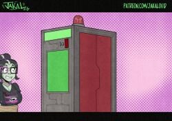 animated bikini bimbo bimbofication bouncing_breasts brain_drain breast_expansion conveyor_belt dahlia_(spiral_clicker) femsub green_skin jakalovid large_breasts large_lips original ponytail purple_eyes stitches