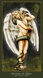 2boys angel angel_wings anthony_j_crowley art aziraphale blonde blonde_hair feathered_wings fine_art_parody gay good_omens lilith_(collier) long_hair male male/male male_focus male_only public_domain quantum_witch snake tagme white_wings wings yaoi