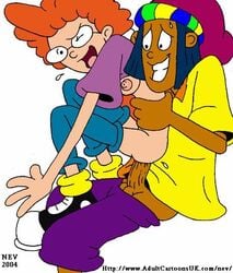 2004 clothed_sex dark-skinned_male disney glasses milo_kamalani nev nipples pepper_ann pepper_ann_pearson red_hair