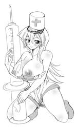 alexis_rhodes black_and_white breasts cosplay female female_only human injection_fairy_lily nurse solo tenjouin_asuka yu-gi-oh! yu-gi-oh!_gx