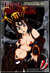 black_hair breasts demon digimon digimon_(species) eyeshadow female female_only lecowfrong lilithmon lipstick pubic_hair seven_great_demon_lords solo succubus tagme wings