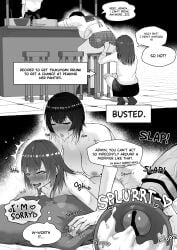 1futa 1girls 2024 2koma aether_gazer ass bent_over big_ass big_breasts big_penis breasts censored clothed clothing cum cum_in_pussy cum_inside dialogue drunk drunk_sex duo ejaculation english_text erection female futa_on_female futanari greyscale human instant_loss_2koma melforne monochrome mostly_clothed on_stomach orgasm peeping penis punishment rolling_eyes sailor_uniform sex sitting text tongue tongue_out underboob upskirt vaginal_penetration