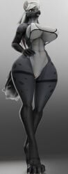 1girls 3d 3d_(artwork) abs alternate_version_available anthro ass big_ass big_breasts big_butt breasts breasts_bigger_than_head clothing curvaceous curvy curvy_figure female female_only fishnets fit_female furry gunslinger_(xazter3d) hi_res huge_ass huge_breasts hyena legwear long_hair mostly_nude pussy red_eyes solo solo_female tagme tail tall_female thick_thighs voluptuous voluptuous_female white_hair xazter3d