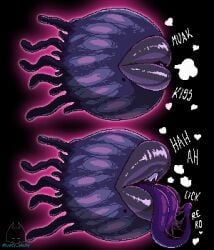 big_lips big_lips_no_eyes eye_of_cthulhu eye_of_cthulhu_(terraria) eye_of_freakthulhu jojo_reference long_tongue lusty_skully nightmare_waifu plump_lips purple_lips skullysrealm slimy_tongue tagme terraria