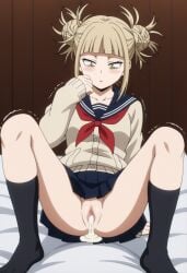 ai_generated blonde_hair boku_no_hero_academia cowgirl_position cowgirl_position cum_in_pussy cum_in_pussy cum_inside faceless_male fossillight himiko_toga my_hero_academia pussy rubbing_pussy school_uniform toga_himiko vagina vaginal_penetration vaginal_penetration vaginal_sex yellow_eyes