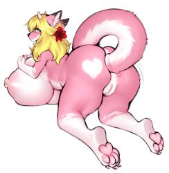 absurd_res accessory anal anal_sex anthro ass big_breasts big_butt blonde_hair blue_eyes breasts canid canine canis colored_nails dragon ear_piercing female flower flower_in_hair fur genitals hair hair_accessory heart_eyes heart_symbol hi_res horn huge_breasts hybrid hyper hyper_breasts looking_at_viewer mammal masturbation mega_moppa mythological_creature mythological_scalie mythology nails nipple_piercing nipples overweight pawpads paws penetration piercing plant pussy roketchu scalie slightly_chubby solo tail tail_fetish tail_insertion tail_play white_body white_fur wolf