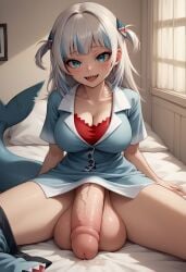 1futa ai_generated alternative_breast_size anime balls_on_floor bangs bed bedroom big_balls big_breasts big_penis big_testicles blue_eyes blue_hair blush civitai collarbone fish_tail flaccid flaccid_penis full-package_futanari futa_only futanari gawr_gura hair_ornament half_naked half_nude hololive hololive_english huge_balls huge_testicles indoors large_balls large_testicles looking_at_viewer mizuiro01 multicolored_hair no_panties on_bed open_mouth shark_girl shark_tail sharp_teeth short_sleeves sitting smile smiley_face smiling solo solo_futa streaked_hair tail teeth testicles thick_thighs things two-tone_hair uncensored virtual_youtuber white_hair