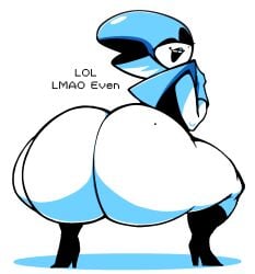 1girls ass big_ass bottom_heavy bottomless bubble_butt dat_ass deltarune dialogue fat_ass female female_only heels huge_ass large_ass looking_at_viewer looking_back massive_ass nanodude78 queen_(deltarune) robot robot_girl solo talking_to_viewer text thick_ass thick_thighs white_background wide_hips