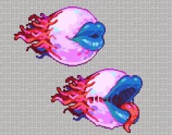 16-bit big_lips big_lips_no_eyes eye_of_cthulhu eye_of_cthulhu_(terraria) eye_of_freakthulhu monster mouth_fetish nightmare_waifu pixel_art scary_soda99 tagme terraria