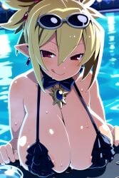 ai_generated big_breasts bikini bimbo blonde_hair breasts disgaea gigantic_breasts hair huge_breasts large_breasts looking_at_viewer rozalin swimsuit tagme