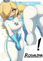 1girls alternate_version_available ass big_ass blonde_hair bodysuit breasts clothed clothed_female female female_only hair_over_one_eye long_hair luma mario_(series) mario_kart png princess_rosalina smile solo solo_female tony_welt