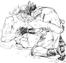 2boys anal blush gay jojo's_bizarre_adventure jotaro_kujo looking_pleasured male male/male male_only male_penetrating male_penetrating_male muscular_male stand_(jjba) standcest star_platinum stardust_crusaders yaoi