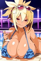 ai_generated big_breasts bikini bimbo blonde_hair breasts disgaea gigantic_breasts hair huge_breasts large_breasts looking_at_viewer rozalin swimsuit tagme