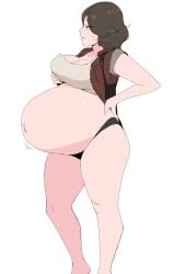 big_belly big_thighs female female_focus female_only helena_harper jakejaccobus pregnant pregnant_belly pregnant_sex ready_to_pop resident_evil resident_evil_6 thighs underwear