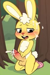 ai_generated balls blush cuddles_(htf) cum happy_tree_friends penis rabbit