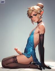 1boy ai_generated crossdressing evening_gown femboy frostbite_link girly link mt8 penis sissy tagme the_legend_of_zelda