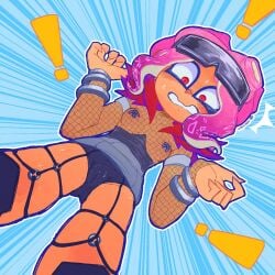 embarrassed fishnets octoling octoling_girl splatoon splatoon_(series) tagme wormbin