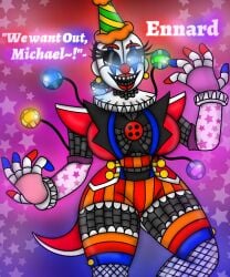 animatronic animatronic_female clown clown_girl ennard ennard_(fnafsl) fanmade fanmade_design fazbearhub five_nights_at_freddy's robot robot_girl rockstar_puppet_(artist)