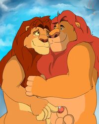 2boys anthro anthro_on_anthro anthro_only balls cum disney father_and_son feline fellatio furry furry_only gay gay_incest incest lion male_only mammal mufasa oral penis precum rulion sex simba small_penis the_lion_king