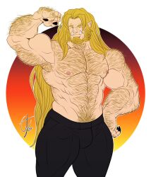artist_request balls bara body_hair bulge facial_hair flaccid flexing long_hair male male_only marvel marvel_comics muscles muscular penis sabretooth shirtless solo solo_male victor_creed x-men
