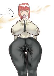 ahe_gao ahegao cameltoe chainsaw_man corruption dreadmegalo eyes_rolling_back flies flies_for_smell lactation large_ass large_breasts makima_(chainsaw_man) mightybadtales mind_break red_hair smell stained_clothes thick_ass thick_thighs tongue_out wet wet_pussy