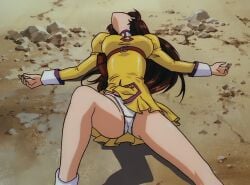 1girls agent_aika aika_(series) anime_screencap defeat defeated defeated_villainess delmo golden_delmo knocked_out lying lying_on_back sania_(agent_aika) screencap screenshot studio_fantasia unconscious upscaled white_panties