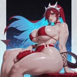 1futa ai_generated breasts futa_only futanari genshin_impact hoyoverse intersex light-skinned_futa pale-skinned_futa penis penis_bulge quantrup rosaria_(genshin_impact) solo tagme thick_thighs