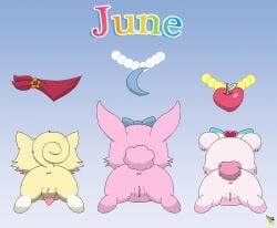 accessory anthro anus apple artist_logo ass balls bear bow_ribbon brown_bear canid canine canis domestic_dog english_text female female_anthro female_feral feral food fruit fur genitals gradient_background group hair_accessory hair_ribbon hairbow hi_res jewelpet jewelry kerchief kohaku_(jewelpet) lagomorph leporid logo luna_(jewelpet) male male_feral mammal moon necklace penis pichu90 pink_body pink_fur plant pussy rabbit ribbons rosa_(jewelpet) sanrio sega_fave semi-anthro shiba_inu simple_background spitz tapering_penis text trio ursine white_body white_fur x_anus yellow_body yellow_fur