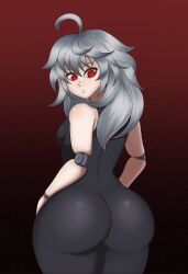 ass ass ass_focus back_view big_ass big_breasts big_butt big_thighs butt_focus cavendizh curvaceous curvaceous_female curvaceous_figure curvy curvy_figure curvy_hips female female_focus female_only long_hair looking_at_viewer original original_character red_eyes white_hair