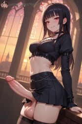 1futa 2026 ai_generated ass balls big_ass big_balls big_breasts big_butt big_penis erect_penis erection flouzai futa_only futanari goth gothic_girl highres huge_breasts huge_cock looking_at_viewer original_character penis seductive seductive_look seductive_pose seductive_smile testicles uncensored veiny_penis