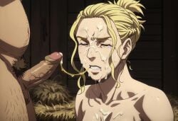 ai_generated arnheid bare_shoulders blonde_female blonde_hair blonde_hair_female blowjob closed_eyes cock cum cum_on_body cum_on_face cumshot ejaculation facial female female_focus female_only light-skinned_female naked naked_female nordic norse_woman nude nude_female orgasm pale-skinned_female penis perfect_body semen stable_diffusion viking_female vinland_saga