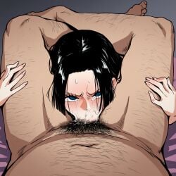 1girls ai_generated artist_request blowjob blowjob_face boa_hancock choking choking_on_cock crying dark-skinned_male deepthroat fat_male female hairy hairy_male leg_grab leg_lock leg_lock_fellatio male nude one_piece oral oral_sex rape_face raped sex size_difference ugly_bastard