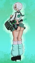 1boy 1girls ass ass_focus curvaceous curvy curvy_figure digital_media_(artwork) female high_heel_boots high_heels hips hourglass_figure human humanoid legs light-skinned_female light_skin male male/female mature mature_female miniskirt original original_character original_characters robin_(robocream) robocream robocream_(oc) robot robot_boy robot_humanoid short_male shorter_male size_difference skirt slim_waist straight taller_girl thick thick_hips thick_legs thick_thighs thighs thong thong_panties top_heavy voluptuous waist white_hair wide_hips
