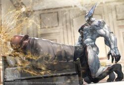 balls bodybuilder boner dokichi erection hyper hyper_balls hyper_cock hyper_genitalia hyper_penis hyper_testicles male male_only muscles muscular muscular_arms muscular_male nude peeing penis solo solo_male