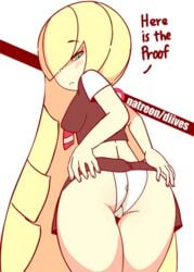 1girls aether_foundation animated ass ass_grab back blonde_hair blue_eyes blush clothed diives female female_only hands_on_ass human long_hair looking_at_viewer lusamine_(pokemon) milf mother necktie nintendo panties patreon pokemon pokemon_sm school_uniform shirt skirt spread_ass text tie tumblr url watermark white_background