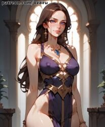 absurd_res ai_generated aphrodite brown_hair female god_of_war goddess hi_res highres long_hair ozziru patreon self_upload uncensored
