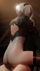 1girls animated ass blender_(software) blender_eevee blindfold cowgirl_position lazyprocrastinator leotard leotard_aside nier:_automata nier_(series) straddling straddling_penis straight tagme vaginal_penetration video white_hair yorha_2b yorha_9s