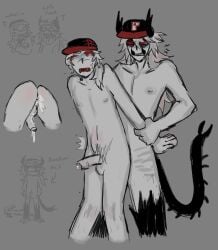 2boys backshots block_tales crossover cum_in_pussy gay griefer_(block_tales) kikuok male/male male_only men_only pest_(regretevator) red_eyes regretevator roblox roblox_game robloxian self_upload tagme two_men white_body white_hair white_skin