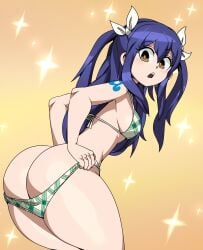 1girls absurd_res absurdres arched_back arm_tattoo ass bent_over big_ass big_butt bikini bikini_bottom bikini_top blue_hair blush brown_eyes bubble_ass bubble_butt butt captainkirb child_bearing_hips cleavage curvaceous curves curvy curvy_body curvy_female curvy_figure curvy_hips cute dat_ass dumptruck_ass dumptruck_butt fairy_tail fat_ass female female_focus female_only green_bikini green_bikini_bottom green_bikini_top green_swimsuit hair_ribbons hi_res high_resolution highres hips hourglass_figure large_ass light-skinned_female light_skin long_hair looking_back open_mouth pale-skinned_female pale_skin panties panties_down parted_lips pinup pulling_down_pants pulling_panties pulling_pants_down ribbons small_breasts solo solo_female solo_focus striped_bikini swimsuit tattoo teen teen_girl teenage_girl teenager thick_thighs thighs thunder_thighs undressing very_high_resolution wendy_marvell wide_hips
