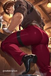 ai_generated ass_focus bara fetish gallagher_(honkai:_star_rail) gay honkai:_star_rail hot mebekingcock muscular naked sweaty veiny yaoi
