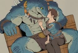 2boys abs age_difference ai_generated anthro anthro_on_human bara big_dom_small_sub big_muscles big_pecs blue_body daddy ddkk dilf duo fangs gay holding_partner hug huge_muscles huge_pecs human human_on_anthro hunk interspecies intimate larger_anthro larger_male lizard lizardman loincloth male male/male male_focus male_only muscular muscular_anthro muscular_male navel older_anthro older_anthro_younger_human older_male older_man_and_younger_boy older_on_young pecs reptile romantic romantic_couple scalie sfw size_difference smaller_human smaller_male topless topless_male tribal tribal_jewelry yaoi younger_human younger_male