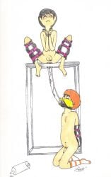 2012 2boys artist_name black_hair blonde_mustache bondage dr._seuss dr_seuss enema gay human illumination_entertainment kitty_(artist) lorax male male_only mammal navel once-ler orange_hair penis scat the_lorax the_lorax_(film) traditional_media_(artwork) universal_pictures universal_studios yaoi